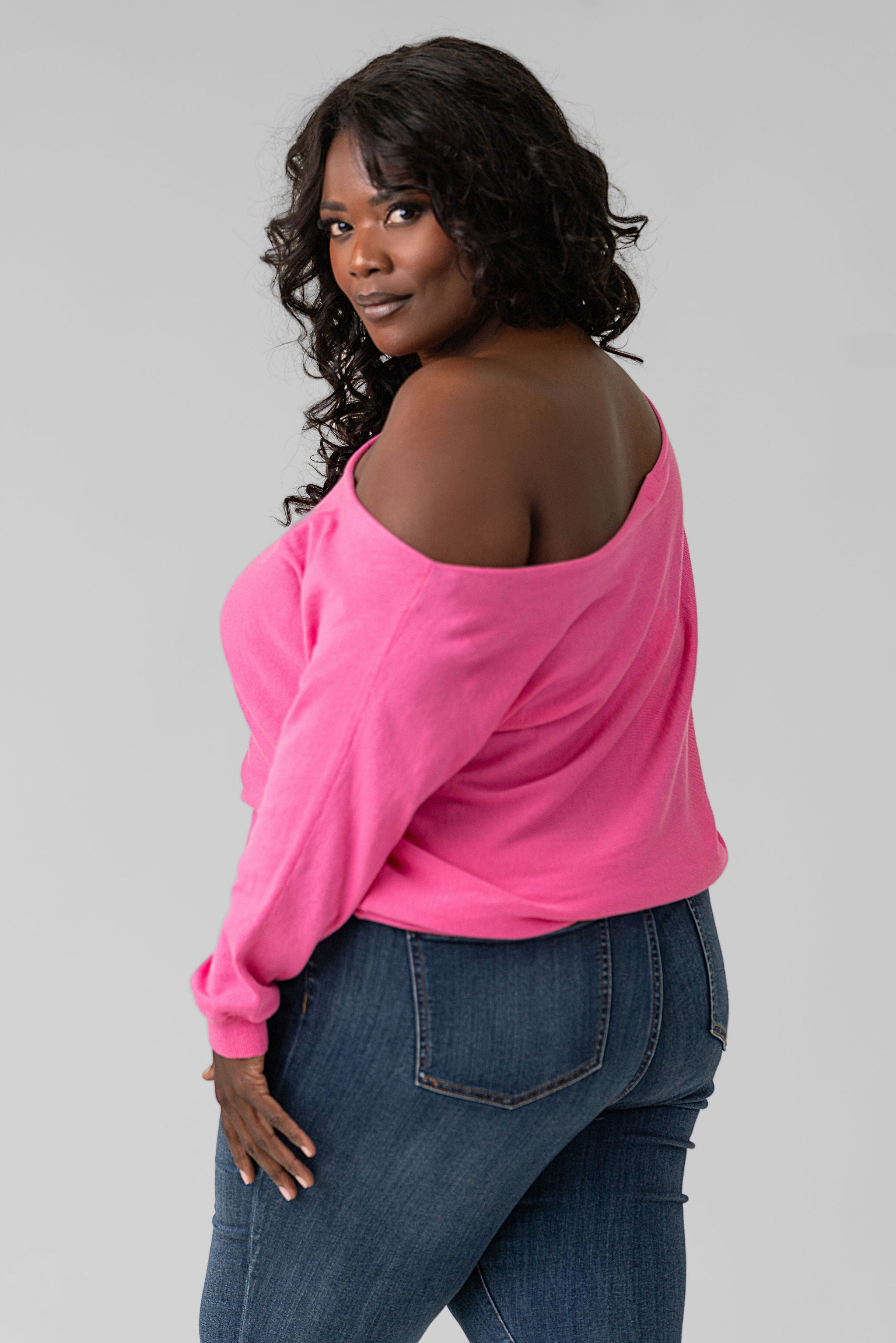 COTTON CASHMERE OFF-THE-SHOULDER plus-size - AMOUR781