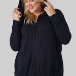 COTTON CASHMERE OVERSIZED ZIP HOODIE plus-size - AMOUR781