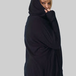 COTTON CASHMERE OVERSIZED ZIP HOODIE plus-size - AMOUR781