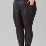 FOIL HIGH WAIST LEGGINGS WITH SIDE POCKETS plus-size - AMOUR781