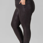 FOIL HIGH WAIST LEGGINGS WITH SIDE POCKETS plus-size - AMOUR781