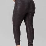 FOIL HIGH WAIST LEGGINGS WITH SIDE POCKETS plus-size - AMOUR781