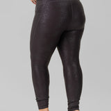 FOIL HIGH WAIST LEGGINGS WITH SIDE POCKETS plus-size - AMOUR781