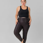 FOIL HIGH WAIST LEGGINGS WITH SIDE POCKETS plus-size - AMOUR781