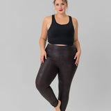 FOIL HIGH WAIST LEGGINGS WITH SIDE POCKETS plus-size - AMOUR781