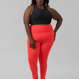 LASER-CUT AND BONDED ESSENTIAL FOLDOVER HIGH WAISTED LEGGINGS plus-size - AMOUR781