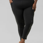 METALLIC SIDE STRIPED HIGHWAIST LEGGINGS plus-size - AMOUR781