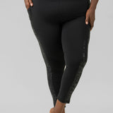 METALLIC SIDE STRIPED HIGHWAIST LEGGINGS plus-size - AMOUR781