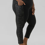 METALLIC SIDE STRIPED HIGHWAIST LEGGINGS plus-size - AMOUR781