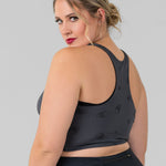 SKULL PRINT RACERBACK SPORTS BRA plus-size - AMOUR781