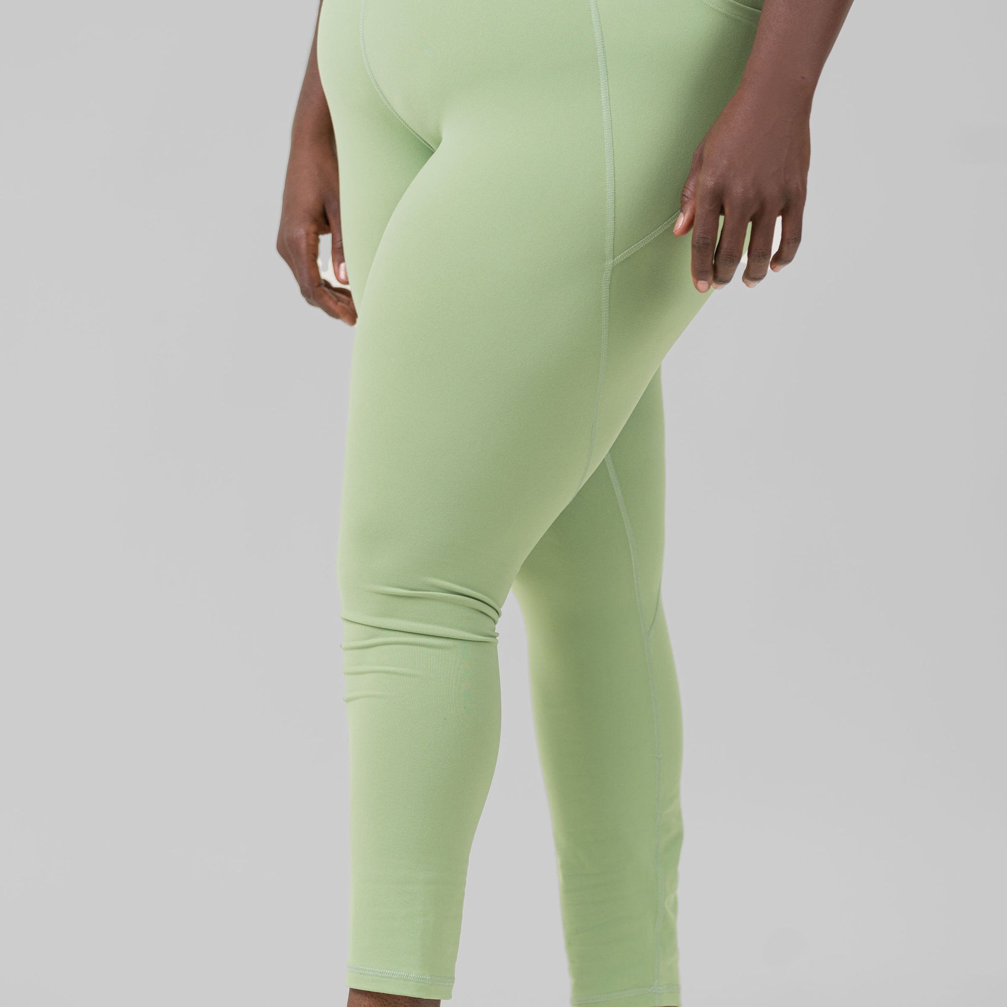 TAPERED BAND ESSENTIAL SOLID HIGH WAISTED LEGGING plus-size - AMOUR781