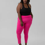 TAPERED BAND ESSENTIAL SOLID HIGH WAISTED LEGGING plus-size - AMOUR781