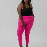 TAPERED BAND ESSENTIAL SOLID HIGH WAISTED LEGGING plus-size - AMOUR781