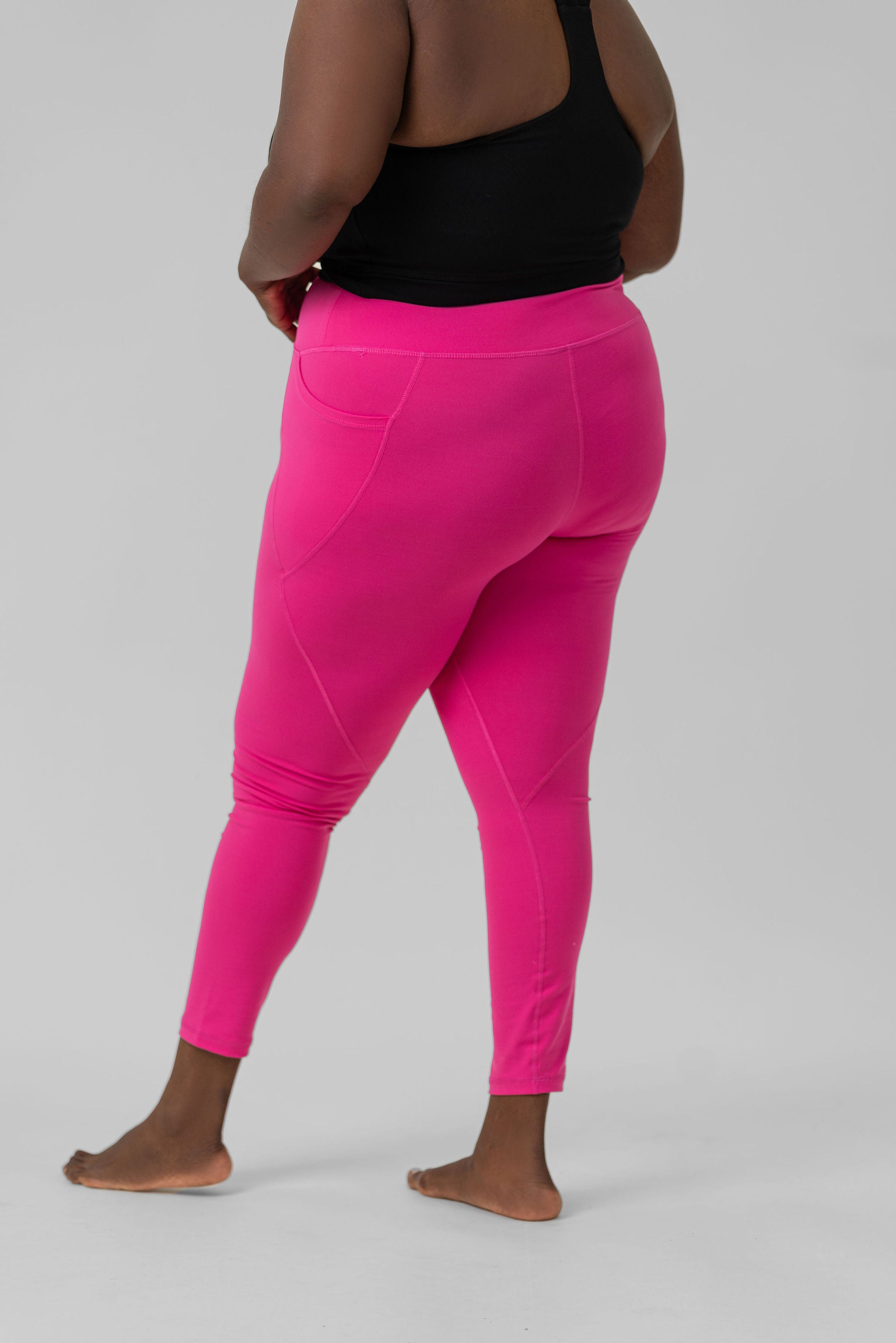 TAPERED BAND ESSENTIAL SOLID HIGH WAISTED LEGGING plus-size - AMOUR781