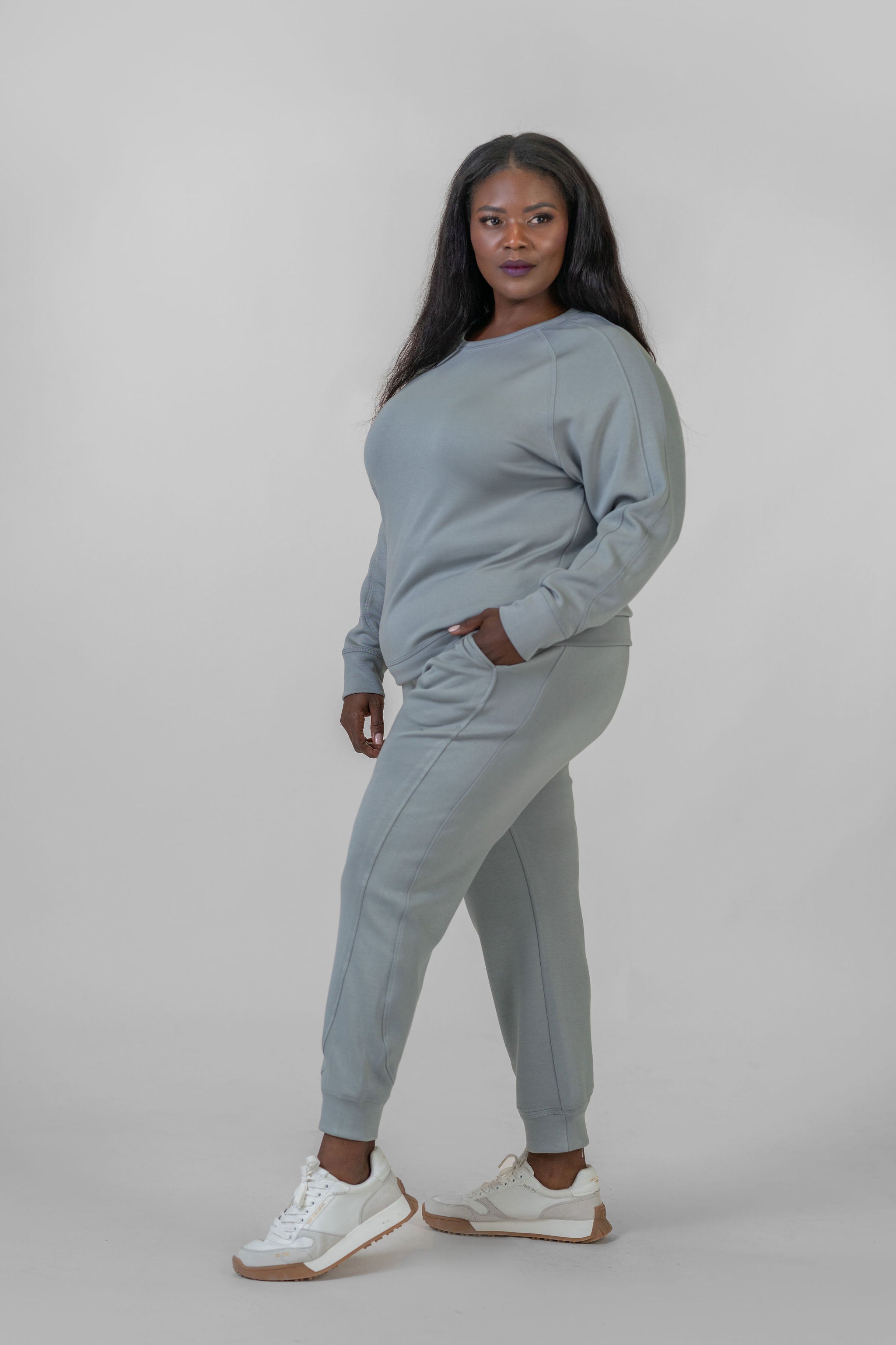 ELEVATED CREW NECK PULLOVER plus-size - AMOUR781
