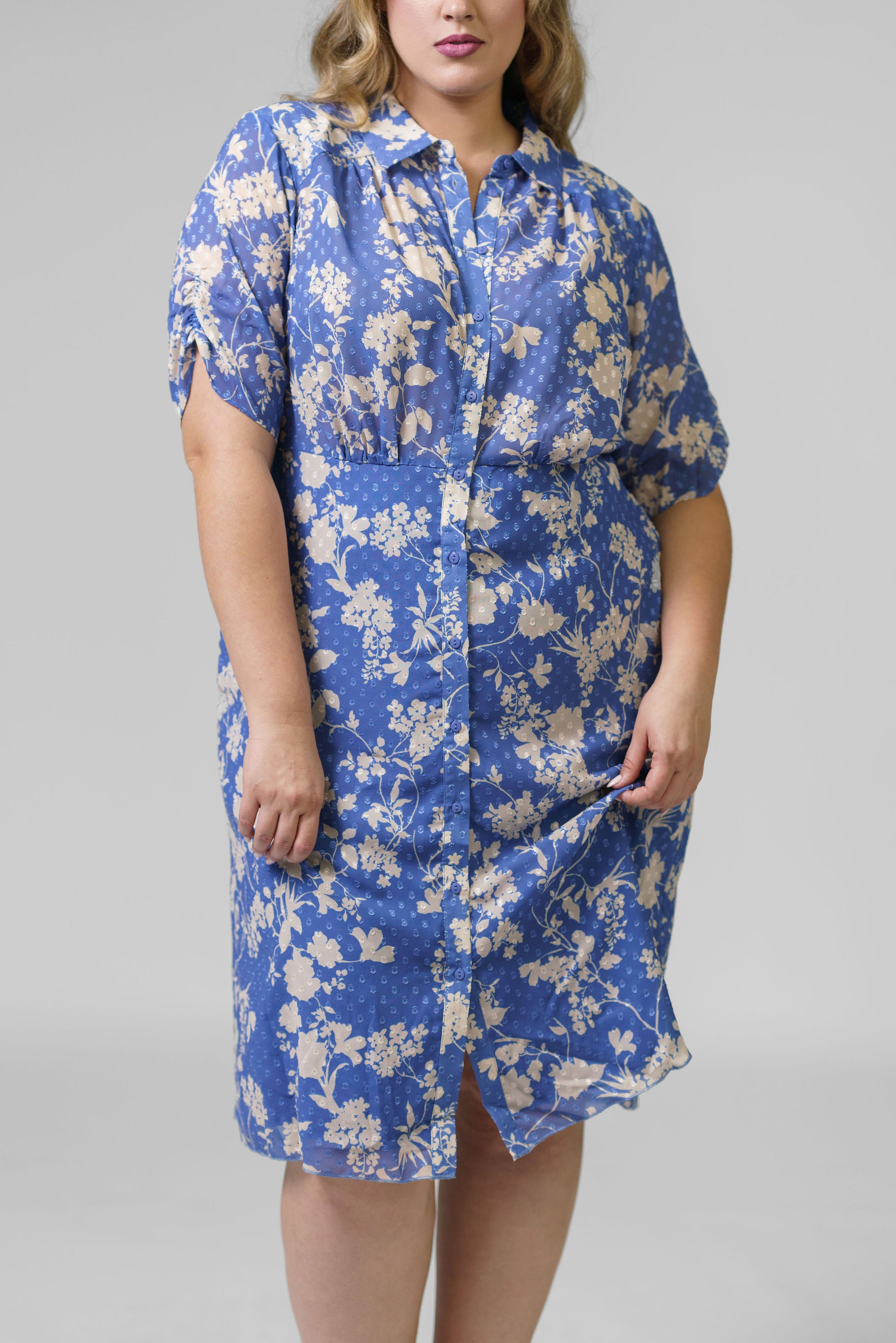 CLIP DOT SHIRTDRESS plus-size - AMOUR781