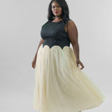 BLACK AND CREAM MONIKA DRESS plus-size - AMOUR781