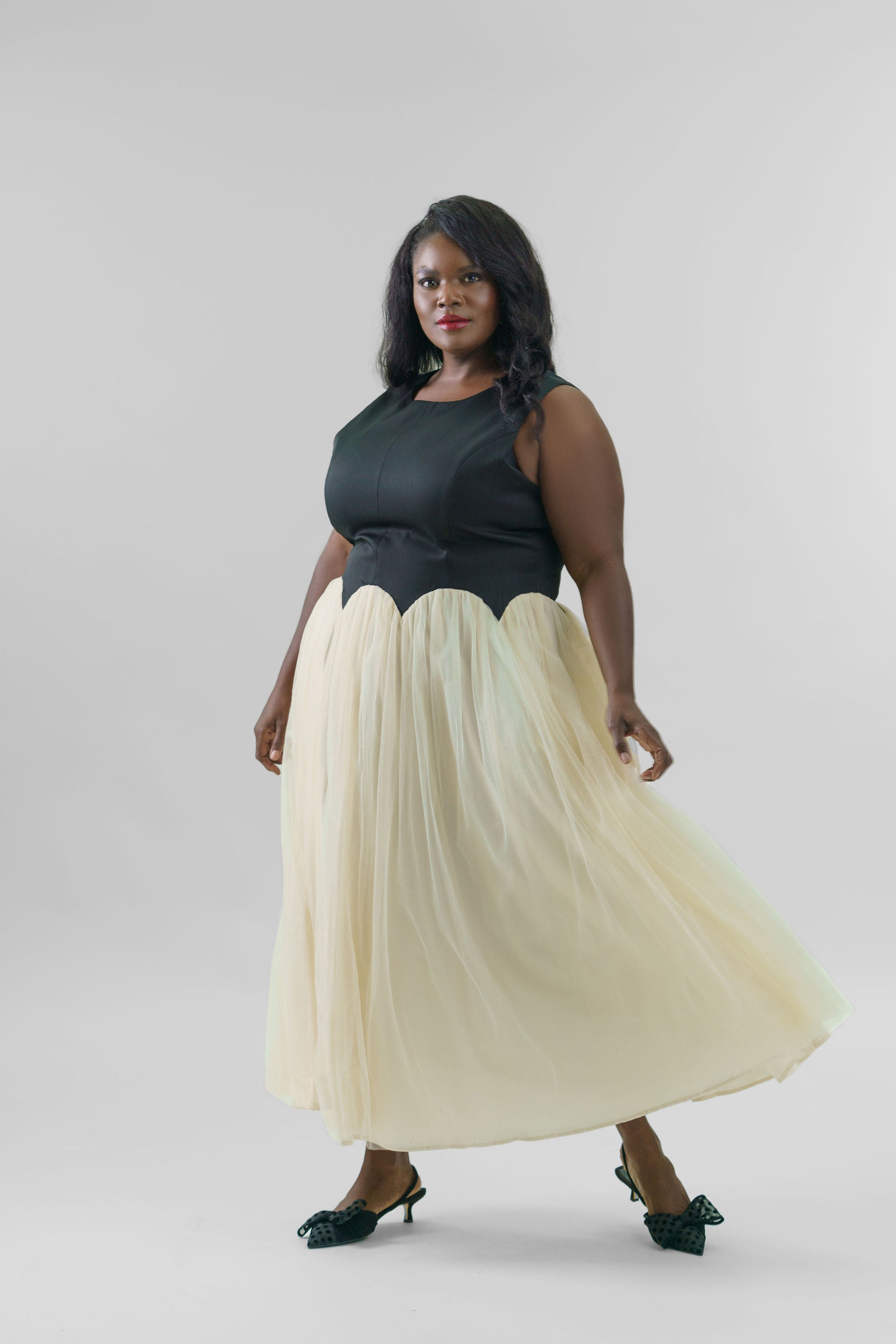 BLACK AND CREAM MONIKA DRESS AMOUR781 BLACK AND CREAM MONIKA DRESS AMOUR781
