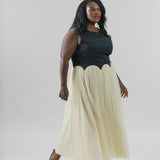 BLACK AND CREAM MONIKA DRESS plus-size - AMOUR781