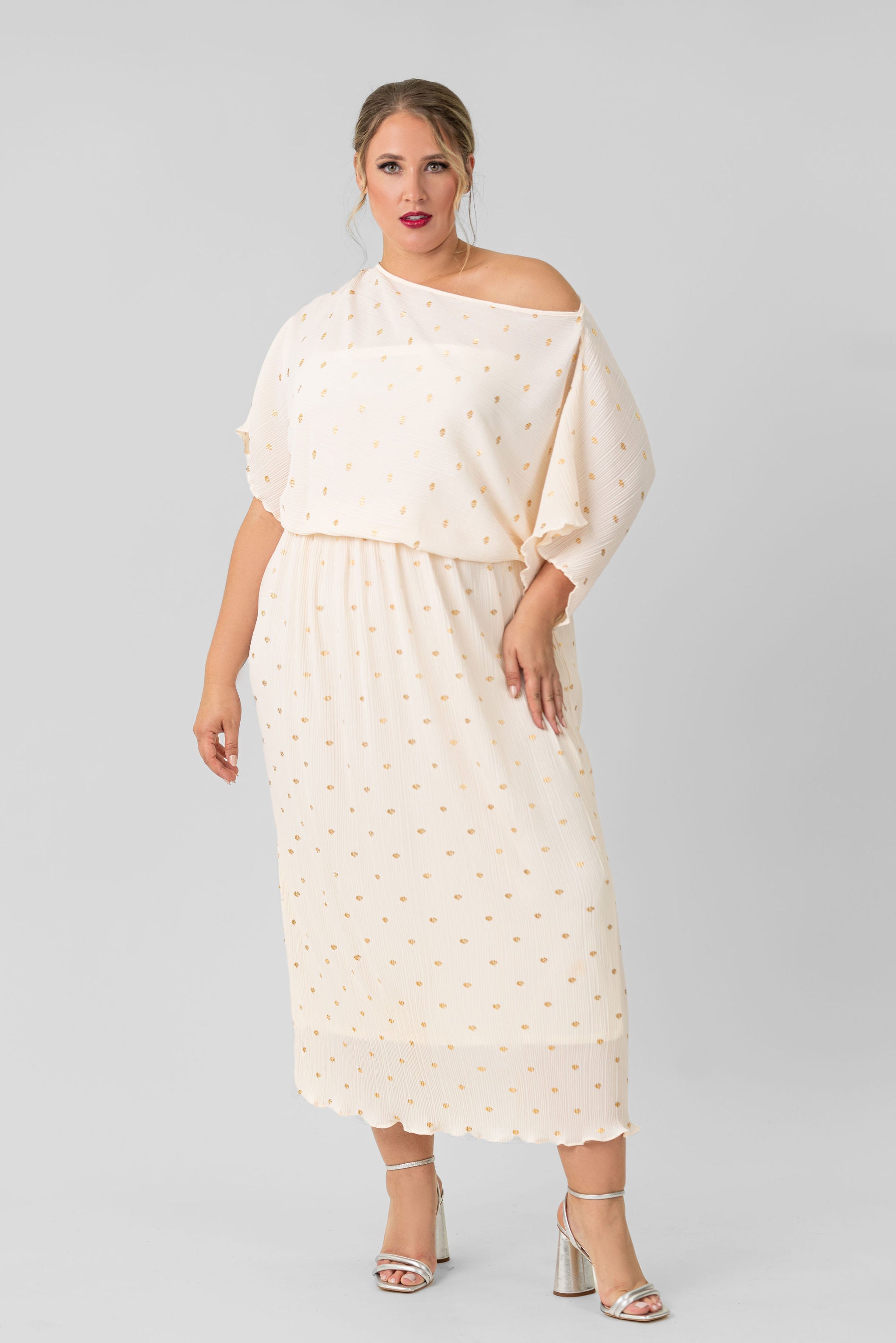 CREAM TILLY DRESS plus-size - AMOUR781