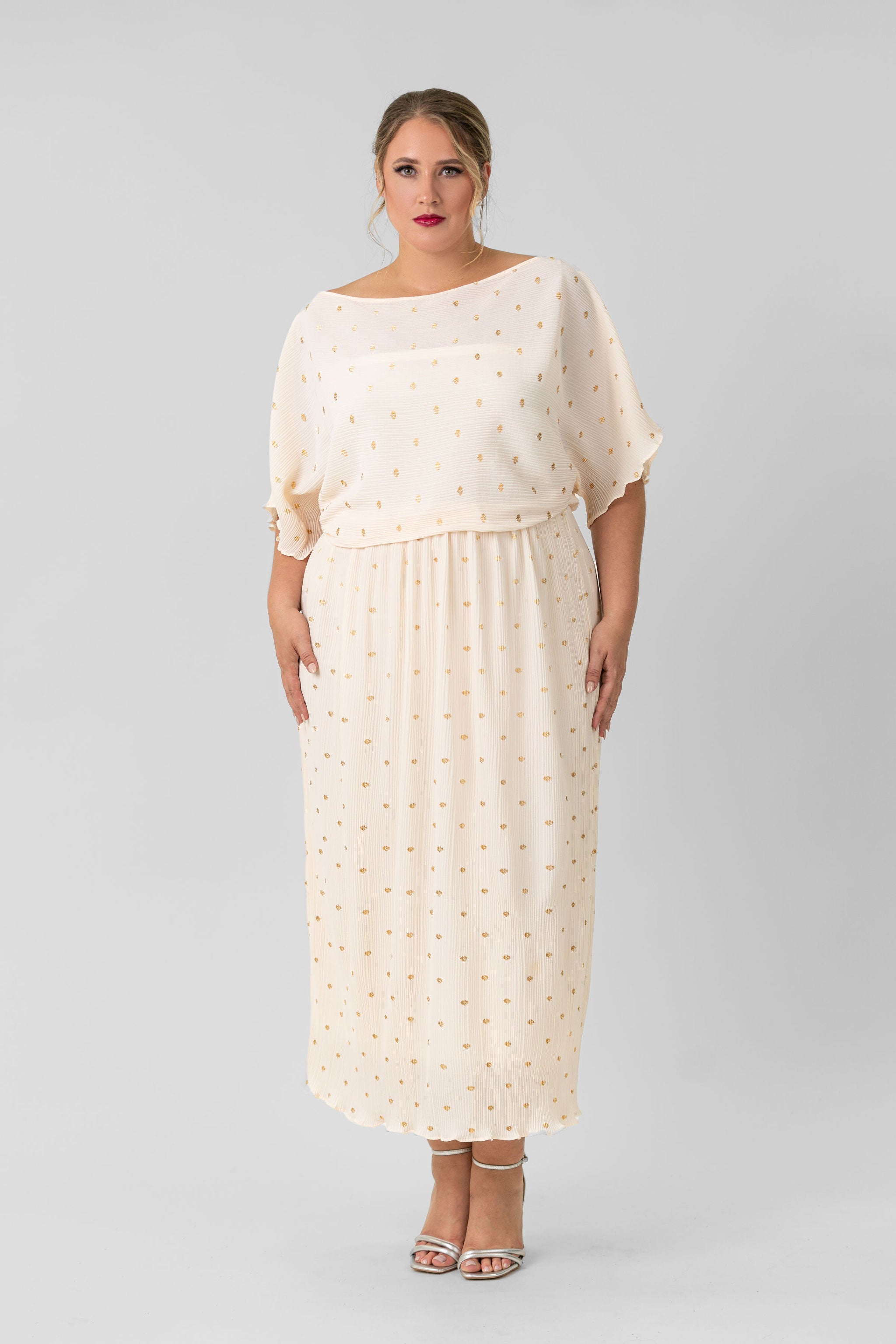 CREAM TILLY DRESS plus-size - AMOUR781