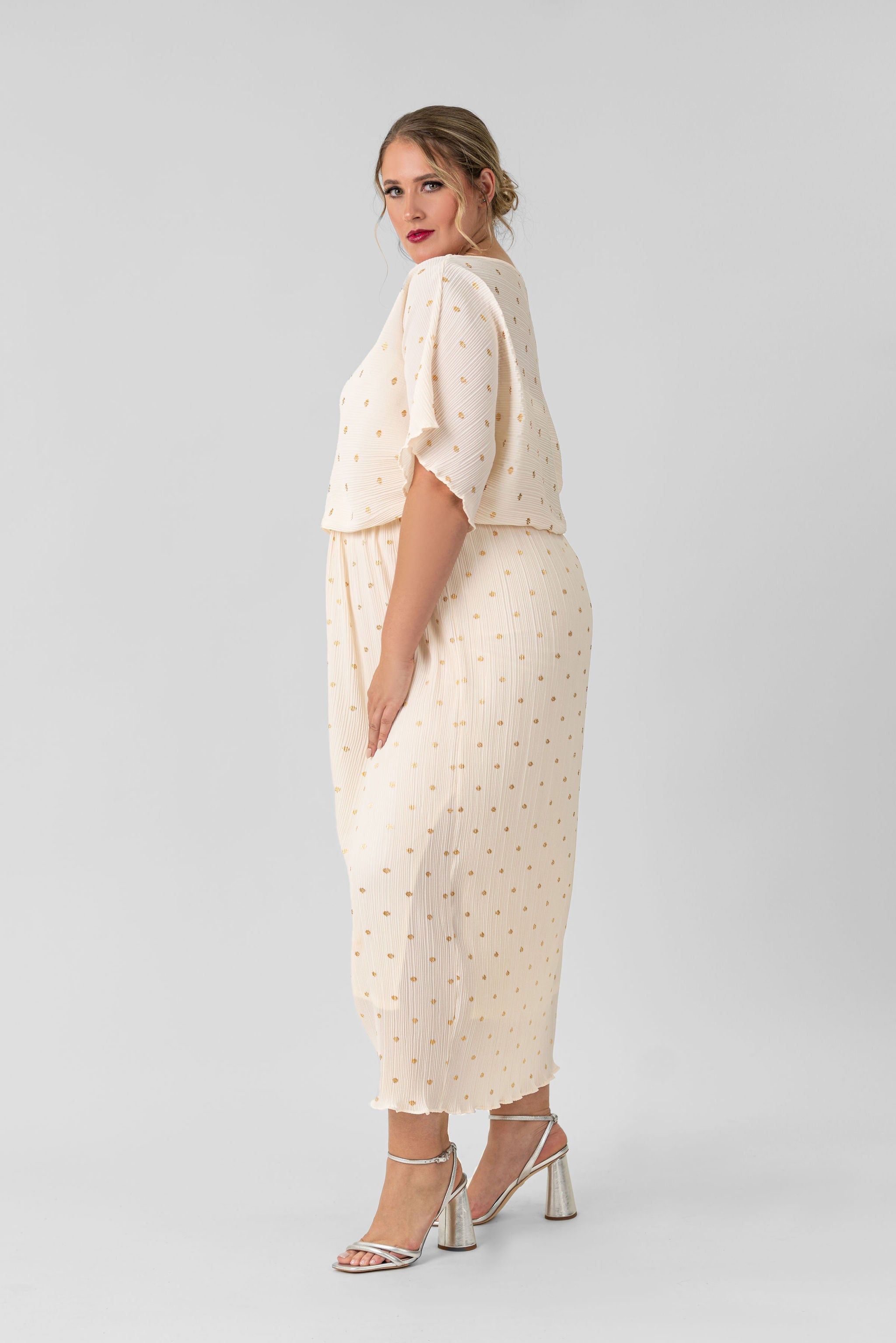 CREAM TILLY DRESS plus-size - AMOUR781