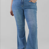 DENIM FLARE SCALLOP JEAN plus-size - AMOUR781