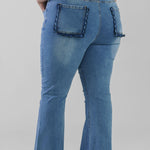 DENIM FLARE SCALLOP JEAN plus-size - AMOUR781