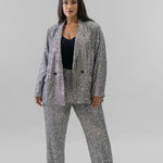 GUNMETAL SEQUIN FREDDIE TROUSERS plus-size - AMOUR781