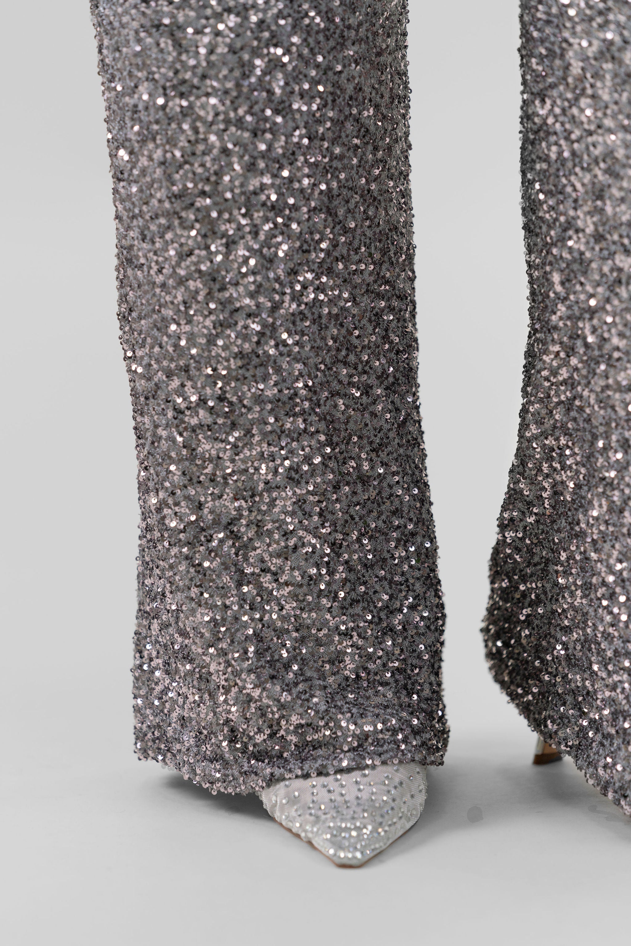 GUNMETAL SEQUIN FREDDIE TROUSERS plus-size - AMOUR781