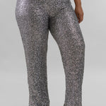 GUNMETAL SEQUIN FREDDIE TROUSERS plus-size - AMOUR781