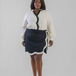 MONO SCALLOP MINI JASPRE SKIRT plus-size - AMOUR781