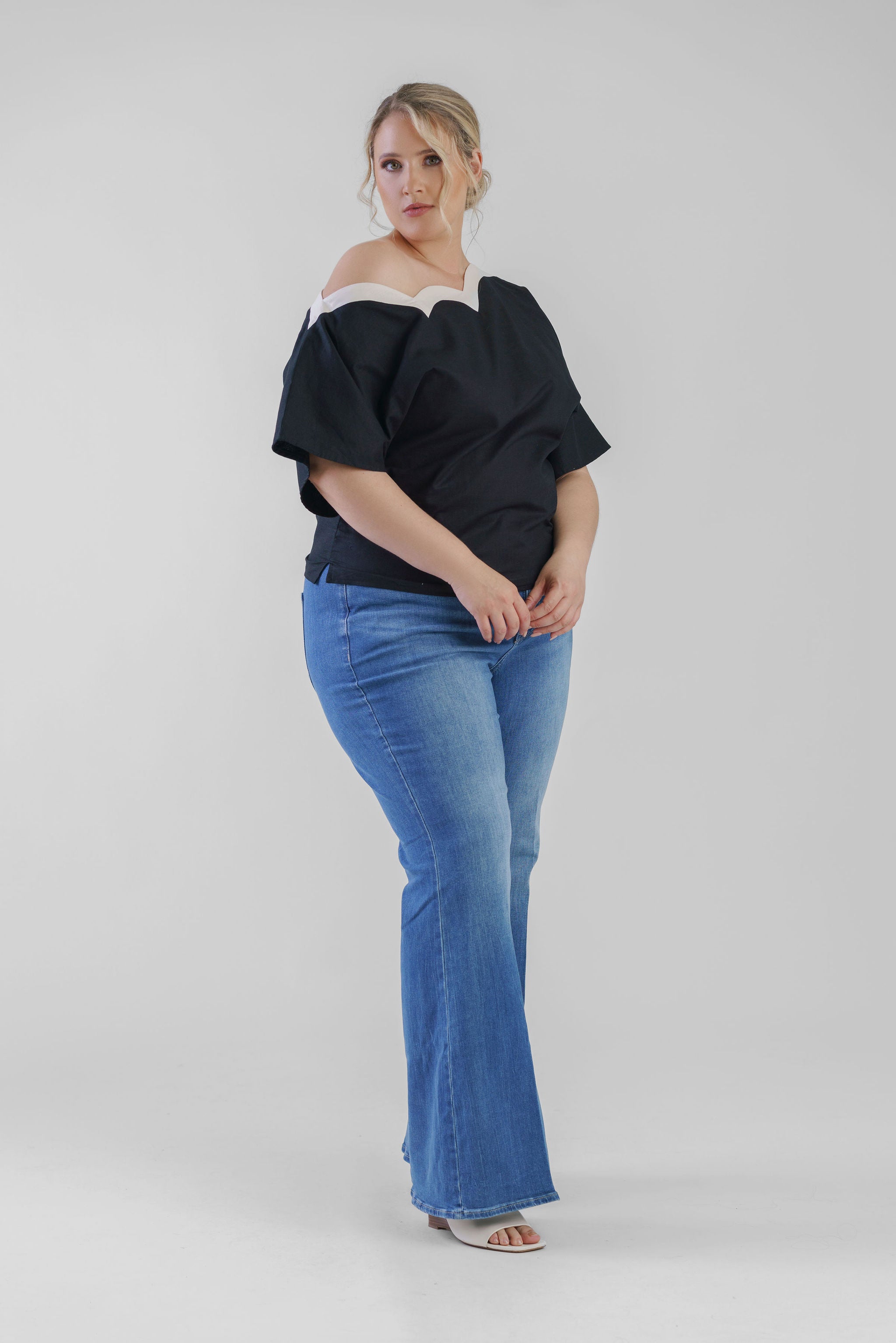 MONO SCALLOP TILLY TOP plus-size - AMOUR781