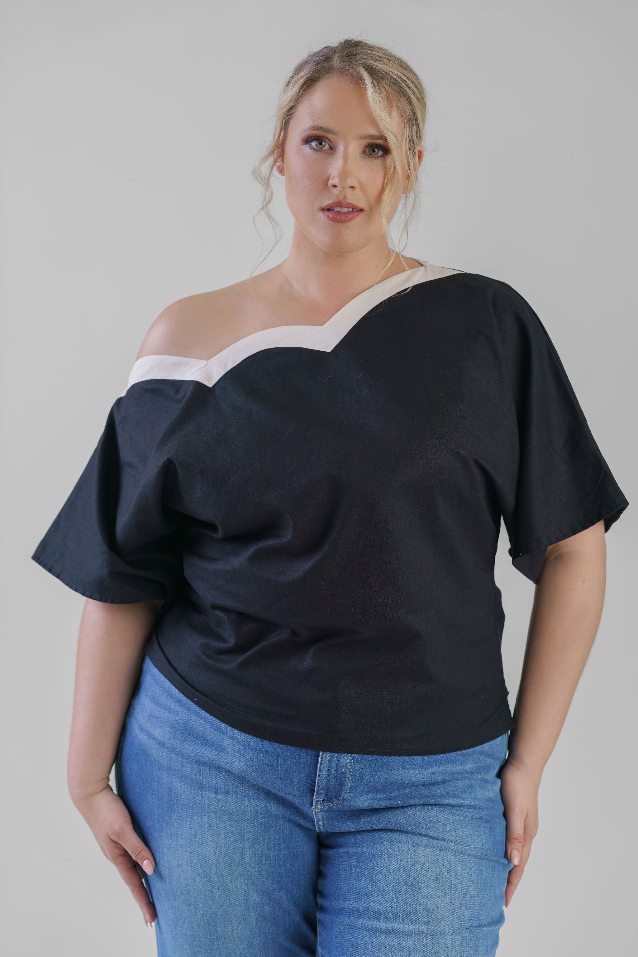 MONO SCALLOP TILLY TOP plus-size - AMOUR781