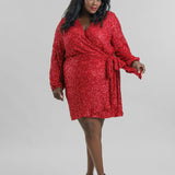 RED SEQUIN MINI VIENNA DRESS plus-size - AMOUR781