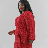 RED SEQUIN MINI VIENNA DRESS plus-size - AMOUR781