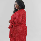 RED SEQUIN MINI VIENNA DRESS plus-size - AMOUR781