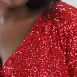 RED SEQUIN MINI VIENNA DRESS plus-size - AMOUR781