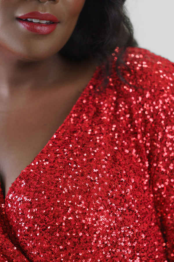 RED SEQUIN MINI VIENNA DRESS – AMOUR781