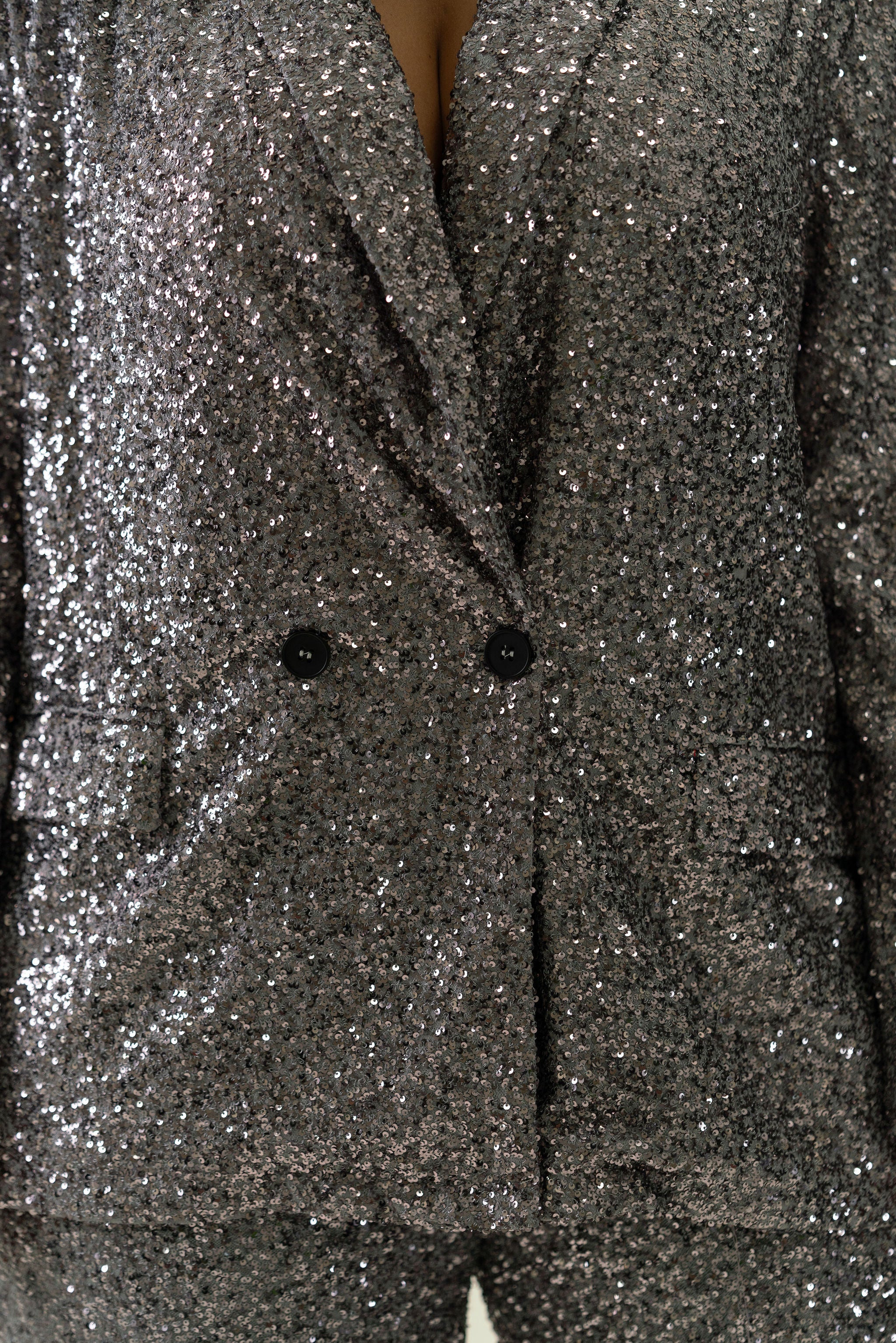 GUNMETAL SEQUIN 54 BLAZER plus-size - AMOUR781