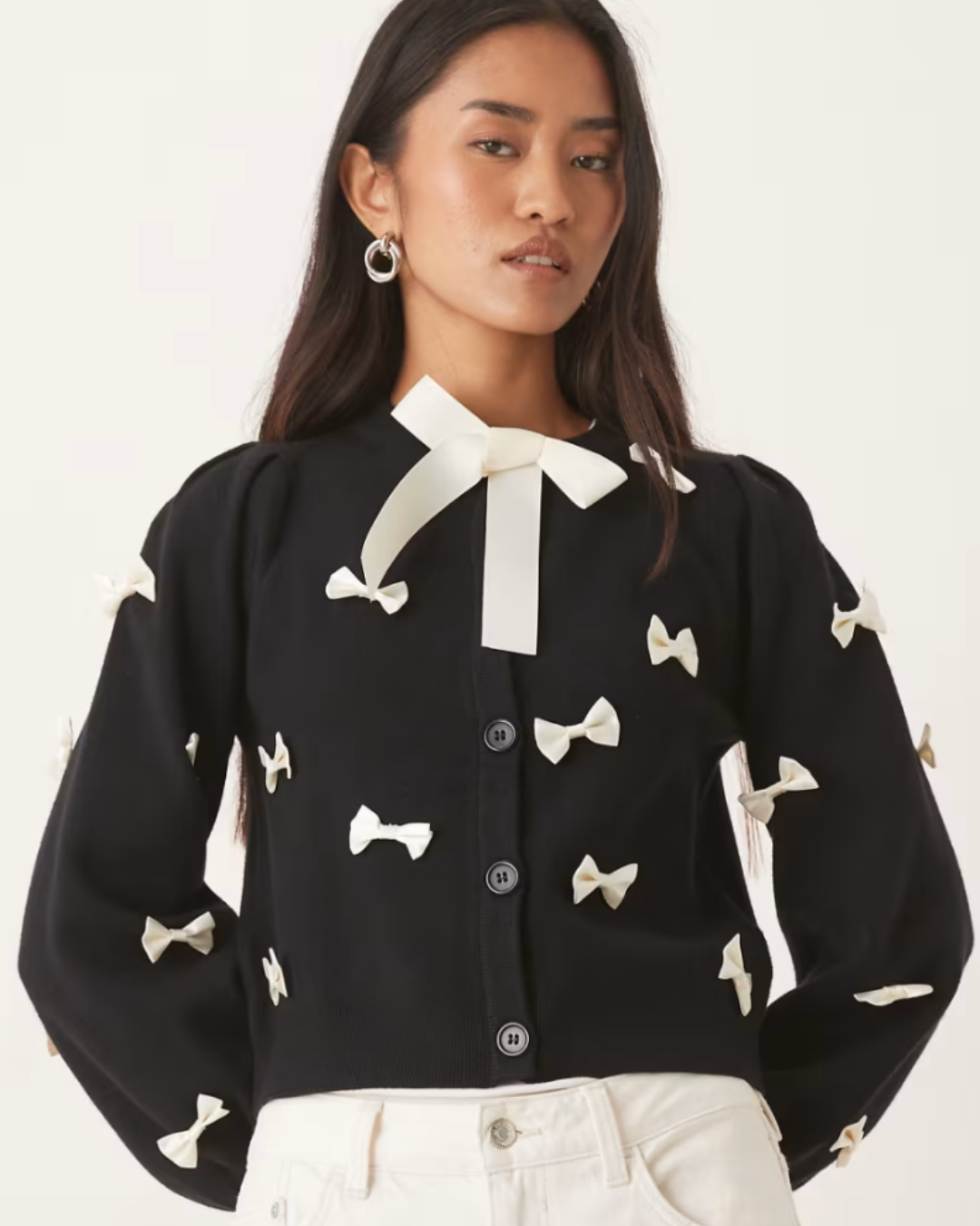 SOPHIA BOW CARDIGAN plus-size - AMOUR781
