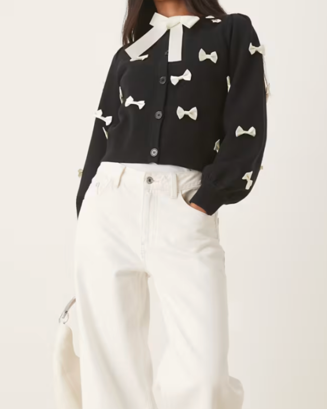 SOPHIA BOW CARDIGAN plus-size - AMOUR781