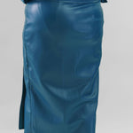 TEAL VEGAN LEATHER JASPRE SKIRT plus-size - AMOUR781