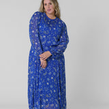 BLUE RUNNING PAISLEY BIBI DRESS plus-size - AMOUR781