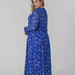 BLUE RUNNING PAISLEY BIBI DRESS plus-size - AMOUR781