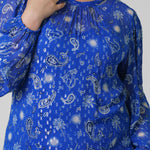 BLUE RUNNING PAISLEY BIBI DRESS plus-size - AMOUR781