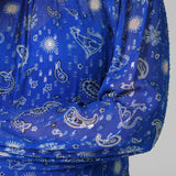 BLUE RUNNING PAISLEY BIBI DRESS plus-size - AMOUR781