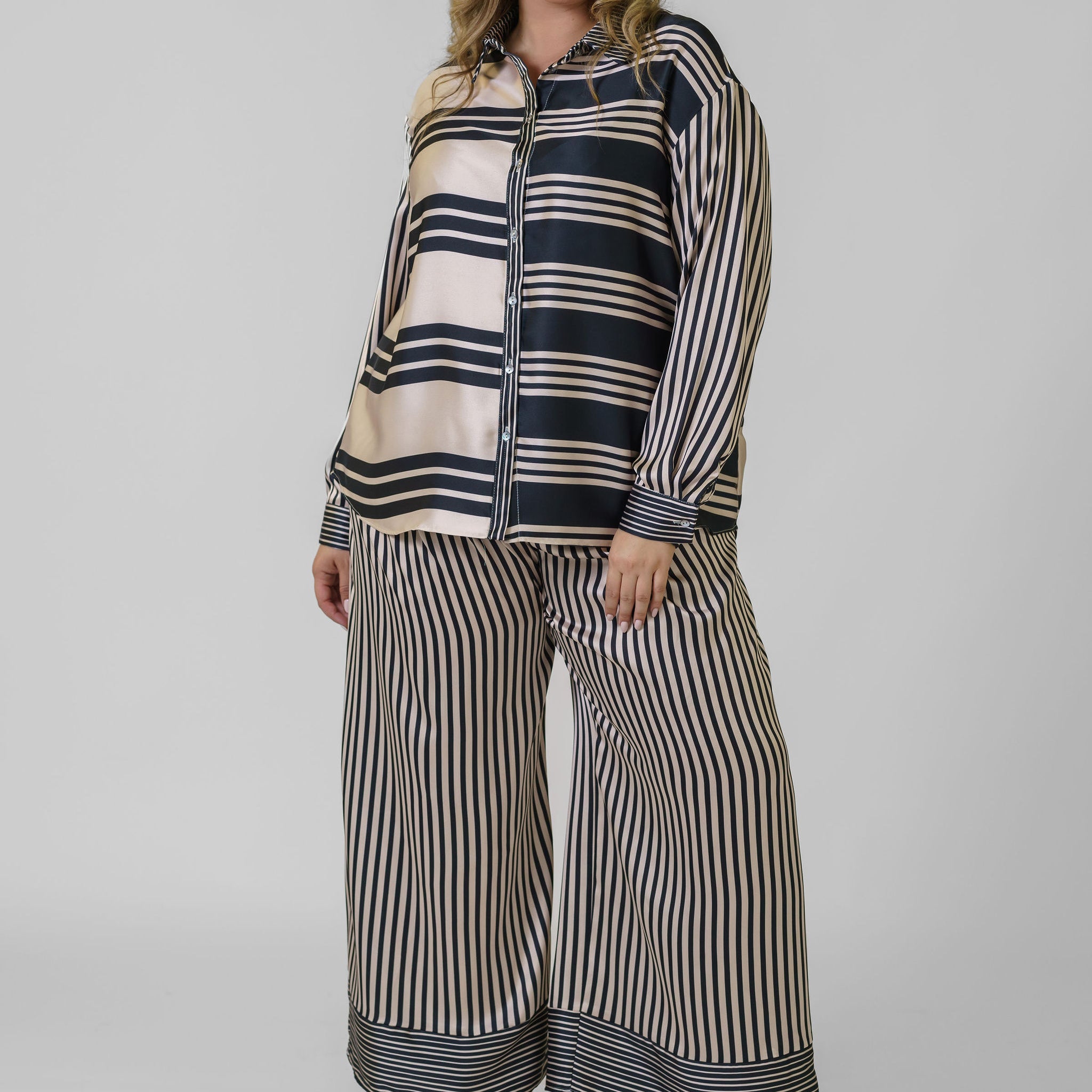 MONO STRIPE ISLA TROUSER - AMOUR781