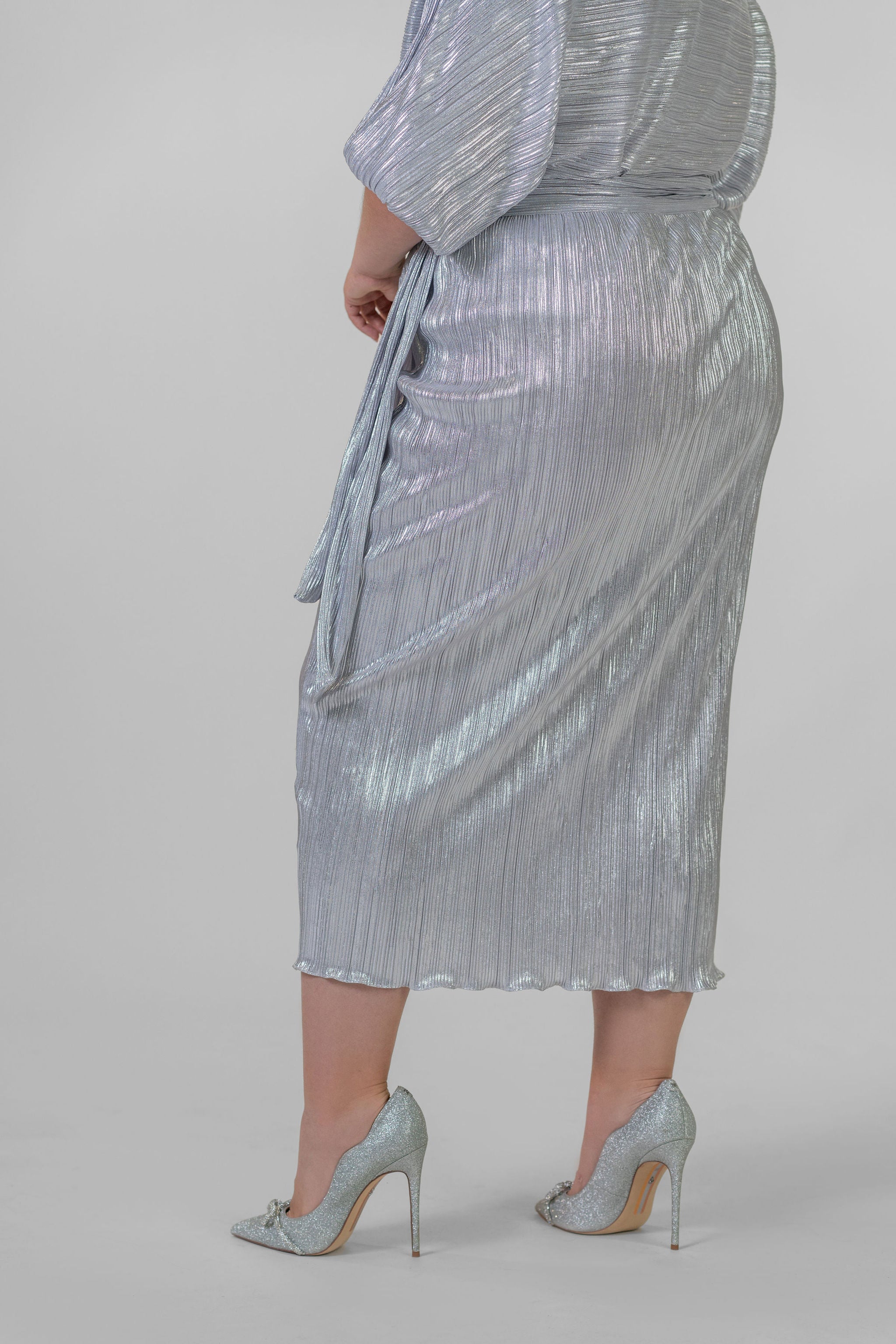 never fully dressed silver plisse dress Never Fully Dressed Petite high neck plisse maxi dress in silver