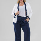 31" KNIT WIDE LEG PLEATED PANT plus-size - AMOUR781